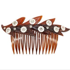 Vintage Tortoise Floral Hair Comb